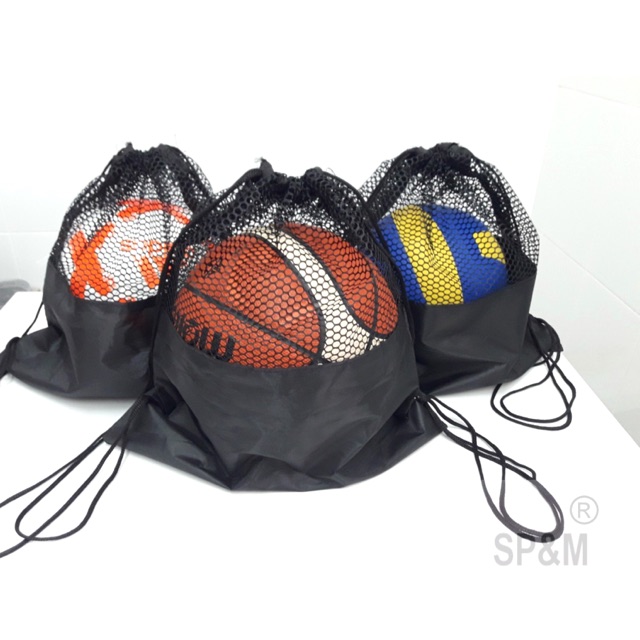 รูปภาพของBag ball กระเป๋าตาข่าย โปร่งดำ (ใส่ฟุตบอล ลูกบาส ลูกวอลเล่ย์ อื่นๆ)ลองเช็คราคา