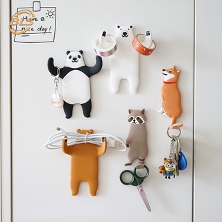 ตะขอแขวนผ้าขนหนู รูปหางแมว แบบงอได้ ลายการ์ตูนสัตว์ สร้างสรรค์ สําหรับตกแต่งบ้าน ห้องครัว