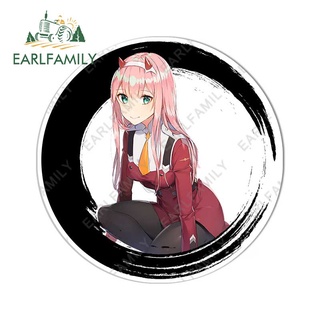 Earlfamily สติกเกอร์ไวนิล ลายกราฟฟิตี้ DARLING in the FRANXX Zero Two กันน้ํา สําหรับติดตกแต่งรถยนต์ 13 ซม. x 13 ซม.