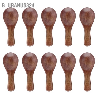 B_uranus324 10pcs Small Wooden Spoons Cooking Condiments for Kitchen Seasoning Oil Coffee Tea Sugar