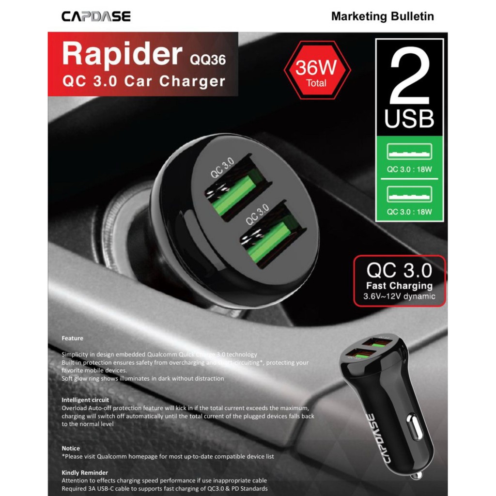 2-usb-carcharger-2-usb-ชาร์จในรถ-2-ช่อง-rapider-qq36-สินค้าพร้อมส่งและเคลมจากไทย-ราคาปลีกและส่ง