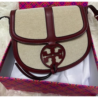 TORY BURCH MILLER CANVAS QUADRANT SADDLE BAG