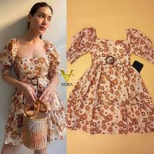 งานป้ายบน-vora-เดรสลายดอก-เดรสออกงาน-เดรสไปเที่ยว-เดรสสั้น-floral-dress-งานป้าย-ชุดลายดอก-เดรสไปทะเล-เดรสสั้น-minidress