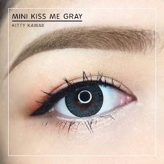 Mini Kiss Me Gray (1) มินิ สีเทา เทา ตัดขอบดำ Kitty Kawaii Bigeyes คอนแทคเลนส์ ค่าอมน้ำสูง สายตาสั้น ค่าสายตา แฟชั่น