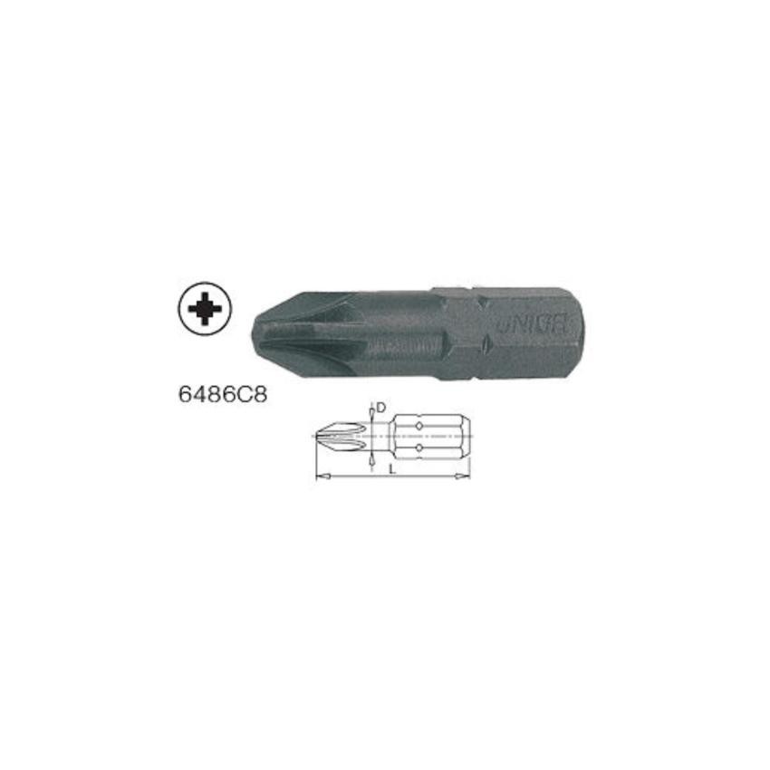 unior-6486c8-pz2x32mm-ดอกไขควงตอกแฉกโพซี่-แกน5-16-ยาว-32mm-6486