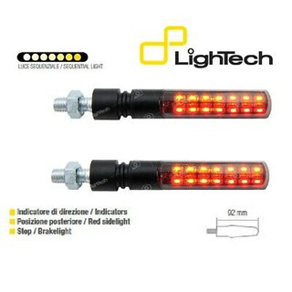 ไฟท้าย+ไฟเบรค+เลี้ยว Lightech   สีดำทรงกระบอก  ระบบไฟเลี้ยวแบบวิ่ง ของแท้ made in Italy