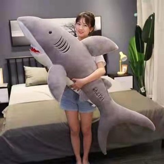 ☽◄[Ready Stock] New creative toy cute shark doll jerung grey/pink bedroom sofa decoration shark pillow plush toy