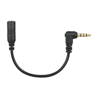 Andoer EY-S04 3.5mm 3 Pole TRS Female to 4 Pole TRRS Male 90 Degree Right Angled Microphone Adapter Cable Audio Stereo Mic Converter for iPad  Smartphone