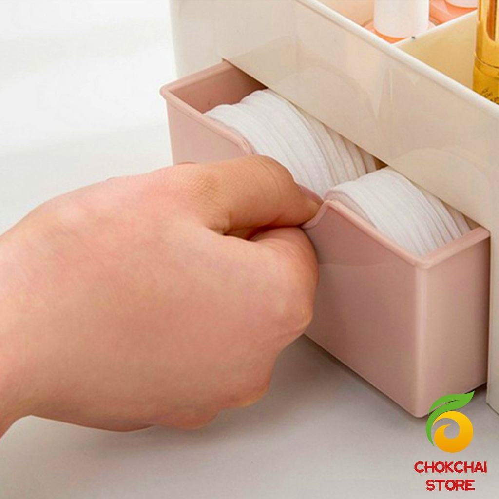 chokchaistore-กล่องวางเครื่องสำอางค์-กล่องเก็บอุปกรณ์สำนักงาน-สีพลาสเทล-cosmetics-box-drawer