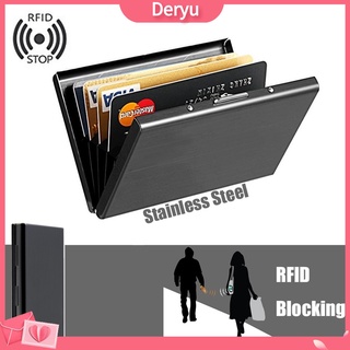 (Deryu) กล่องเคส สเตนเลส สําหรับใส่บัตรเครดิต RFID