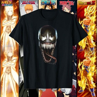 เสื้อยืด พิมพ์ลาย Marvel Spiderman Venom Big Face สไตล์ฮิปฮอป ย้อนยุค ของขวัญS-5XL