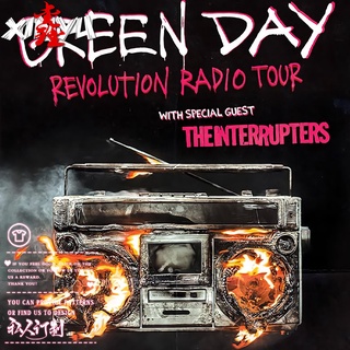 เสื้อยืดโอเวอร์ไซส์เสื้อยืดผู้ชายแขนสั้น ins tide แบรนด์ยุโรปและอเมริกา punk Green Day green day band รอบชายเสื้อยืดแขนส