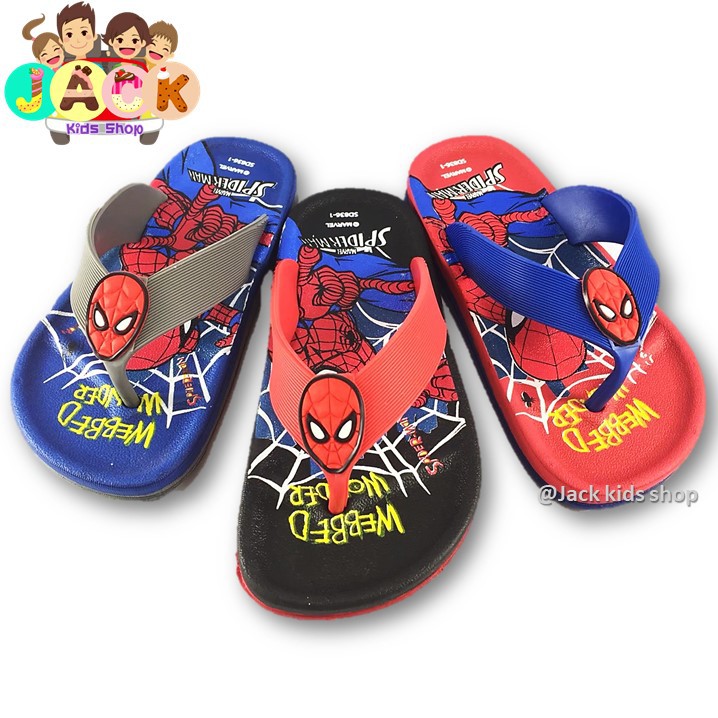 รองเท้าแตะหูหนีบเด็ก-kenta-ลาย-spider-man-sd836-หัวกลาง-size-24-35
