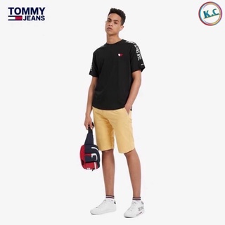 TM⏸TOMMY เสื้อยืดคอกลมแขนสั้นแบรนด์