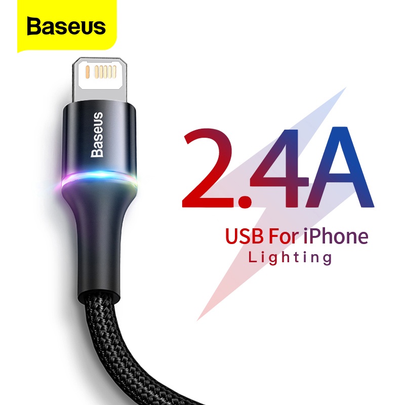 ภาพหน้าปกสินค้าBaseus สายเคเบิล USB สำหรับ Iphone 12 mini 11 pro max Xs Max Xr X 8 7 6 S Plus