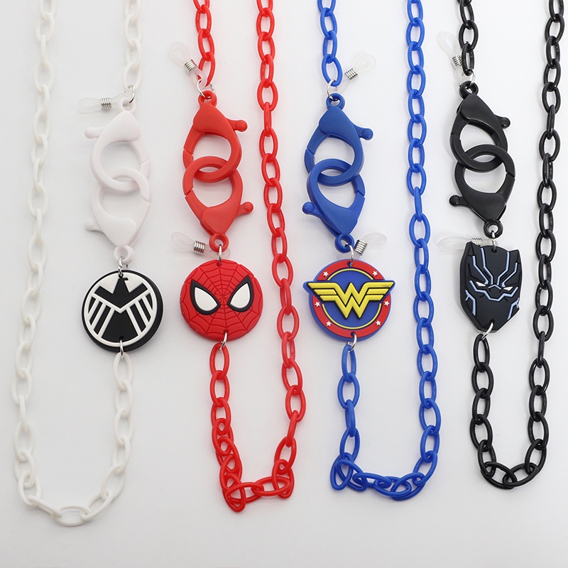 พร้อมส่ง-สายโซ่คล้องคอ-กันหาย-อเนกประสงค์-ลายสไปเดอร์แมน-ไอรอนแมน-มาร์เวล-สําหรับแว่นตากันแดด-และหน้ากากอนามัย