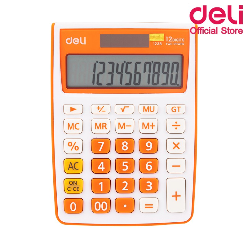 deli-1238-calculator-เครื่องคิดเลขแบบตั้งโต๊ะ-12-หลัก-รับประกัน-3-ปี-เครื่องคิดเลขยี่ห้อdeli-เครื่องเขียน-อุปกรณ์สำนักงาน