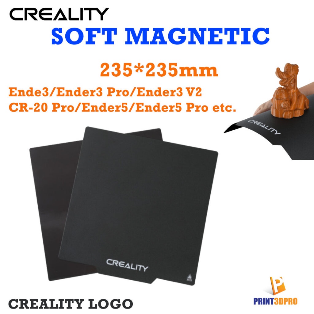 ภาพหน้าปกสินค้าCreality Ender3 Pro Soft Magnetic Sticker 235*235mm For 3D Printer ฐานพิมพ์แม่เหล็ก มี 2 ลาย Creality กับ Ender