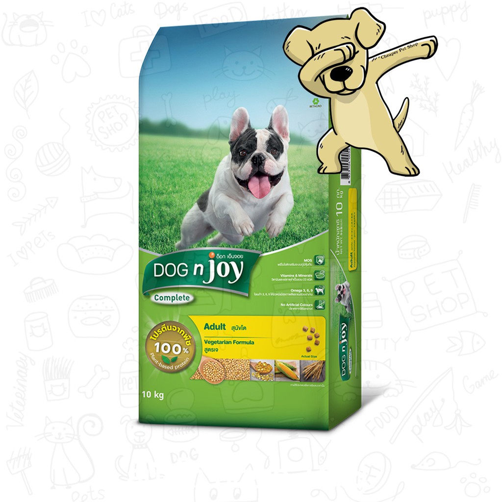 cheaper-dognjoy-complete-สำหรับสุนัขโต-สูตรเจ-10kg