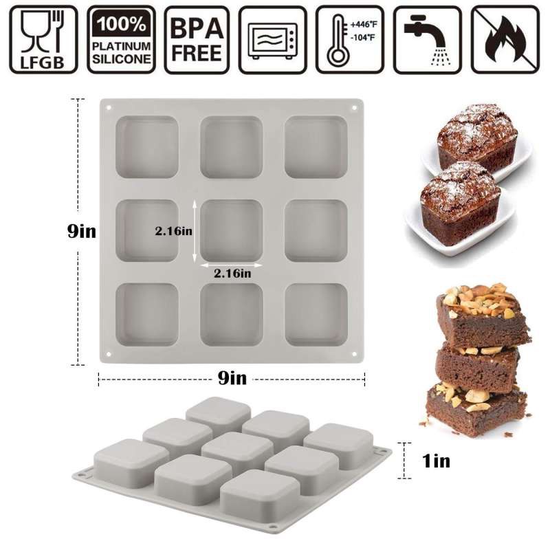 สบู่แม่พิมพ์-สี่เหลี่ยมจตุรัส-9-ช่อง-แม่พิมพ์-บาร์-บราวนี่-ซิลิโคน-แม่พิมพ์-สามารถใช้ทำโดมมูส-ช็อคโกแลตบอมเบ