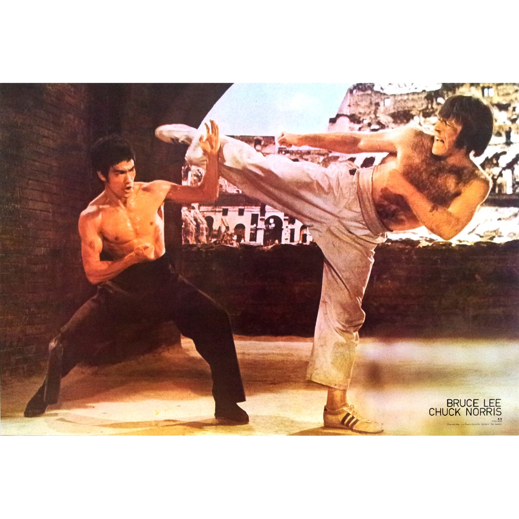 โปสเตอร์-ดารา-หนัง-บรูซลี-bruce-lee-vs-chuck-norris-shortcut-movie-poster-21-x30-4-kung-fu-fighting