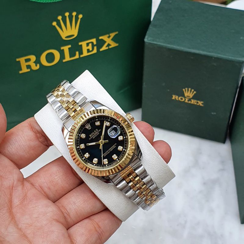 Rolex DateJust 36mm Automatic Black Dial With Diamonds –