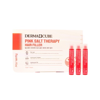 แท้!! สินค้าพร้อมส่ง Farm Stay DermaCube Pink Salt Therapy Hair Filler 13mi*10pcs