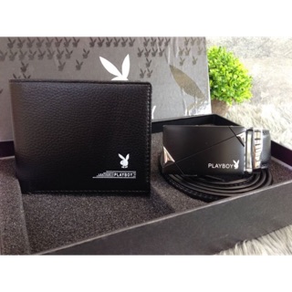 🍃 PLAYBOY LEATHER BELT & WALLET VALUE PACK OEM FACTORY 🎀เข็มขัดหนัง+กระเป๋าสตางค์หนังแท้🍃