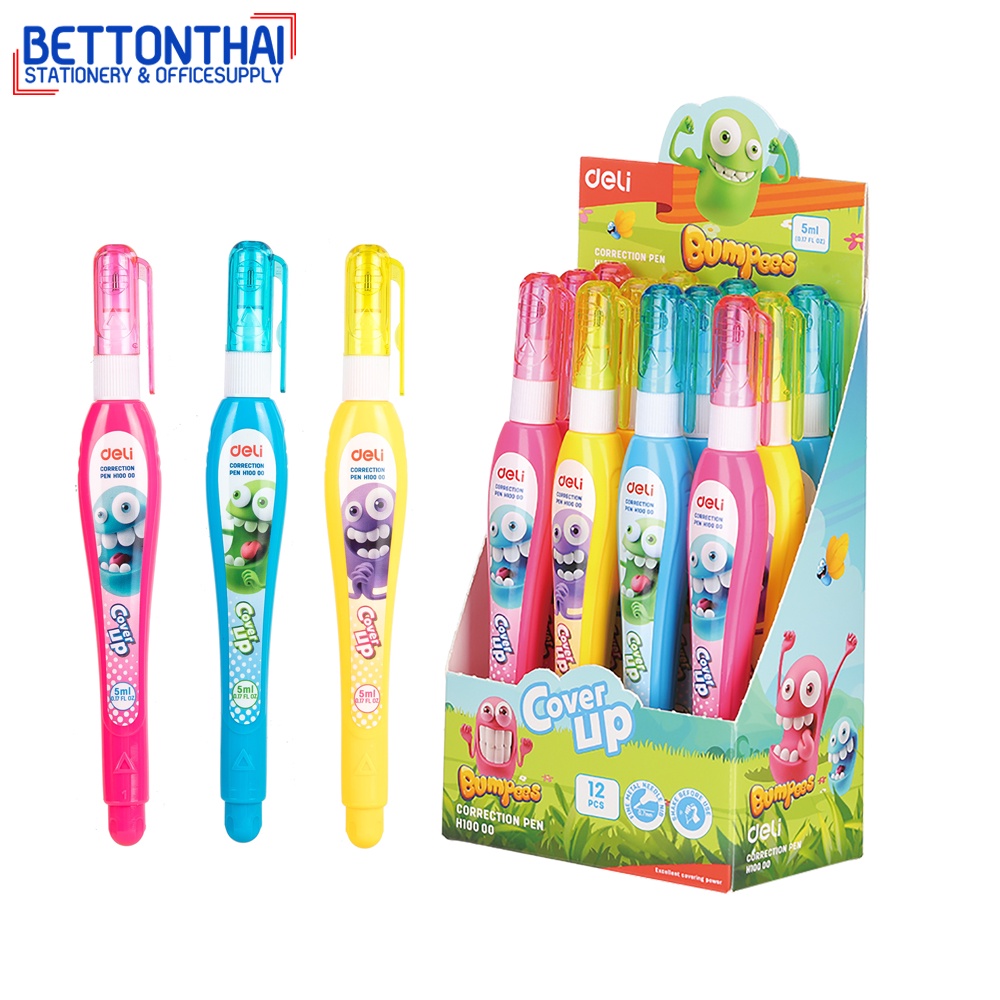 deli-h10000-correction-pen-ปากกาลบคำผิด-ลาย-bumpee-ขนาด-5ml-แพ็คกล่อง-12-แท่ง-ปากกาลบคำผิด-เครื่องเขียน-น้ำยาลบคำผิด
