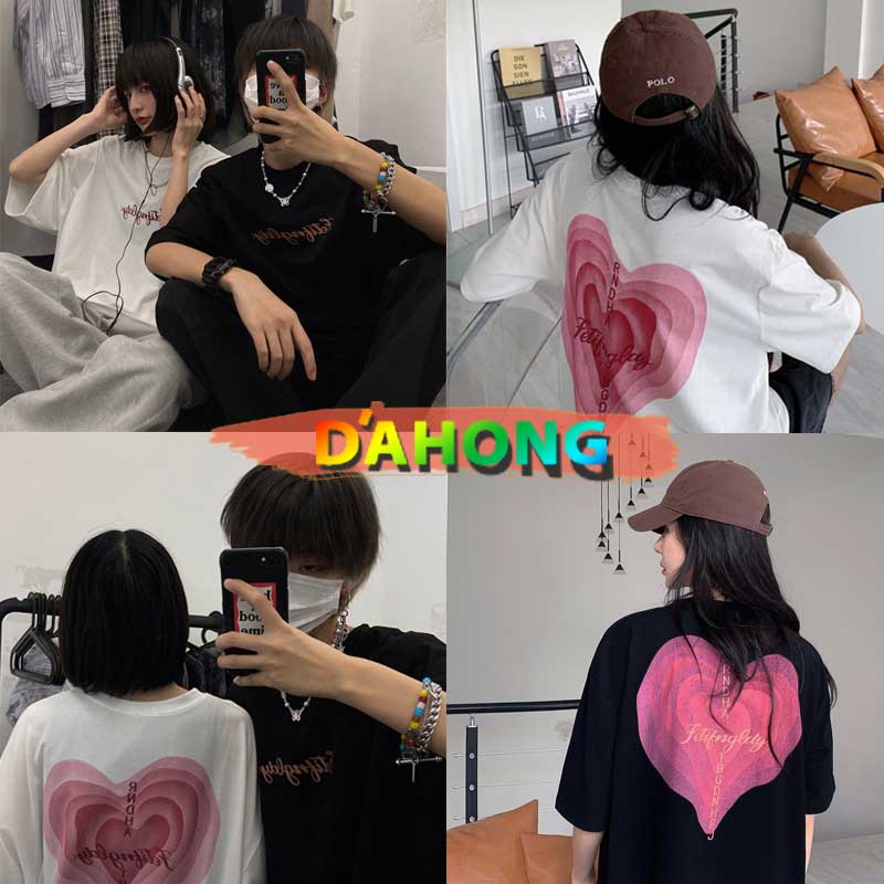 dahong-เสื้อยืดแฟชั่นไซส์ใหญ่-เสื้อคู่รัก-สไตส์เกาหลี-ผ้าเด้ง2314