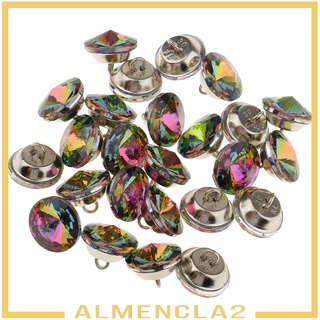 สินค้า [Almencla2] กระดุมคริสตัลหลากสี 25 ชิ้นสําหรับตกแต่งโซฟาหัวเบาะ