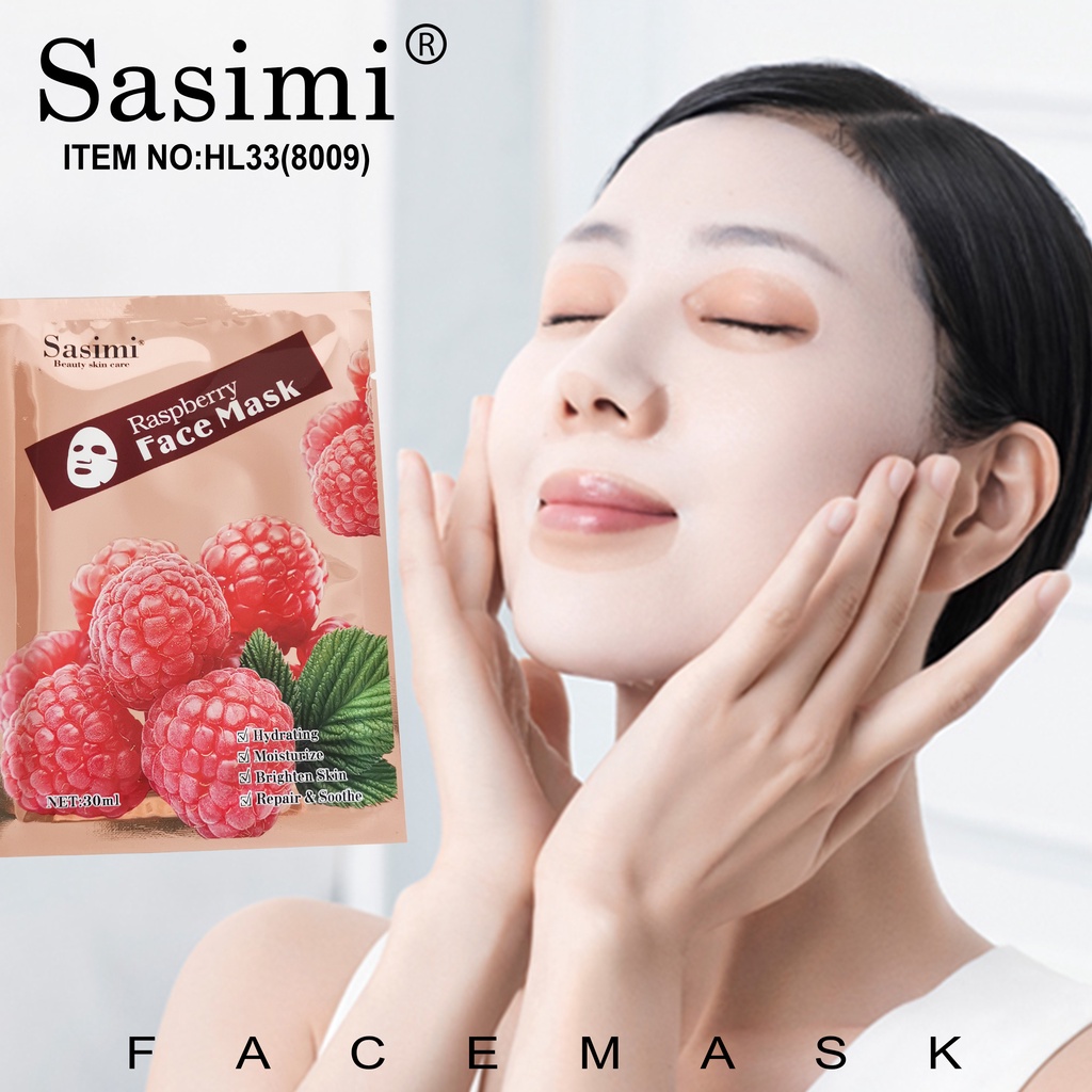 ภาพหน้าปกสินค้าใหม่ Sasimi face mark ซาซิมิ มาร์คหน้า มาส์คหน้า face mask สูตรผลไม้ และ หอยทาก พร้อมส่งทั้ง 6 สูตร จากร้าน lameila_shop บน Shopee