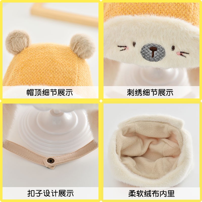 เด็ก-lei-feng-หมวกฤดูใบไม้ร่วงและฤดูหนาวทารกน่ารักตุ๊กตาหมวกเกาหลีฤดูหนาว-thicken-warm-baby-ear-cap