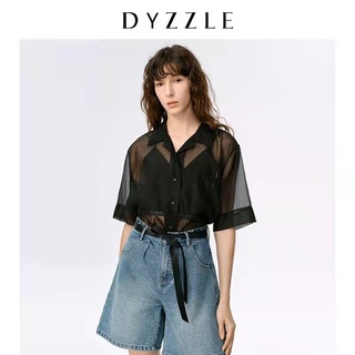 เสื้อไหม DYZZLE Silk Shirt คอปกพร้อมส่ง ครอปไหมพรมเสื้อปราการ น่ารักมาก