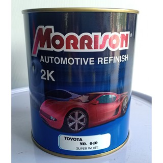 สีพ่นรถยนต์ สีรถยนต์ TOYOTA Morrison (สีมอริสัน) 2K T-040 (สีขาว) (ขนาด 1 ลิตร)