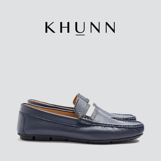 ภาพย่อรูปภาพสินค้าแรกของKHUNN (คุณณ์) รองเท้าหนังชาร์มัวแท้ รุ่น Navy สี DARK BLUE สีกรม
