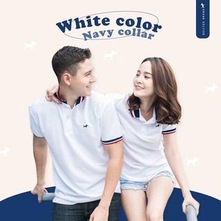 สินค้า BULLTUS BRAND เสื้อโปโล สีขาว (กรมท่า) 3 Tone Collection (ใส่โค้ด BULMAY ลดทันที 45.-) มี XXL