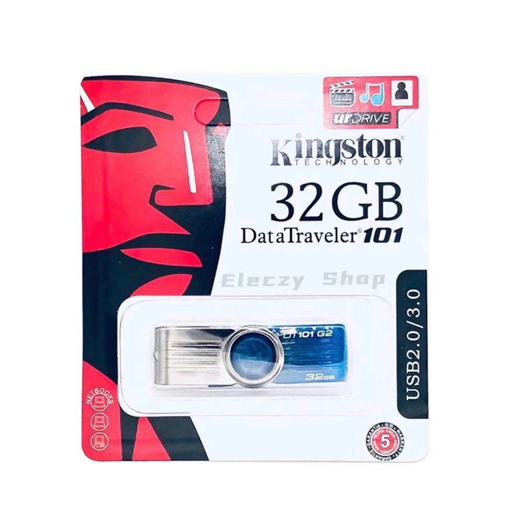 ภาพสินค้าแฟลชไดร์ฟ 2GB/4GB/8GB/16GB/32GB/64GB/128GB Kingston Portable Metal DT101 G2 USB Flash Drive จากร้าน wol_home บน Shopee ภาพที่ 1