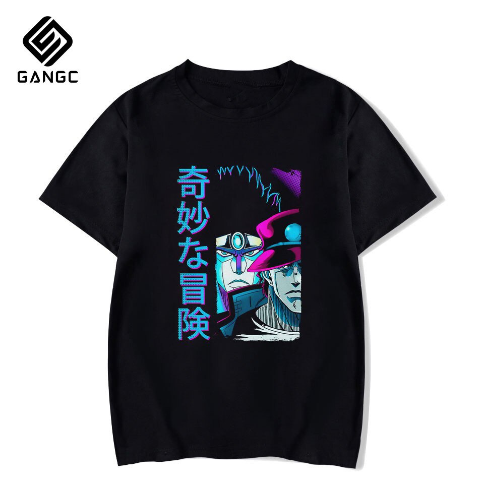 เสื้อยืดวินเทจใหม่-เสื้อยืดลําลอง-แขนสั้น-คอกลม-พิมพ์ลายอนิเมะ-jojos-bizarre-adventure-แฟชั่นฤดูร้อน-สไตล์ญี่ปุ่น-สําหรั