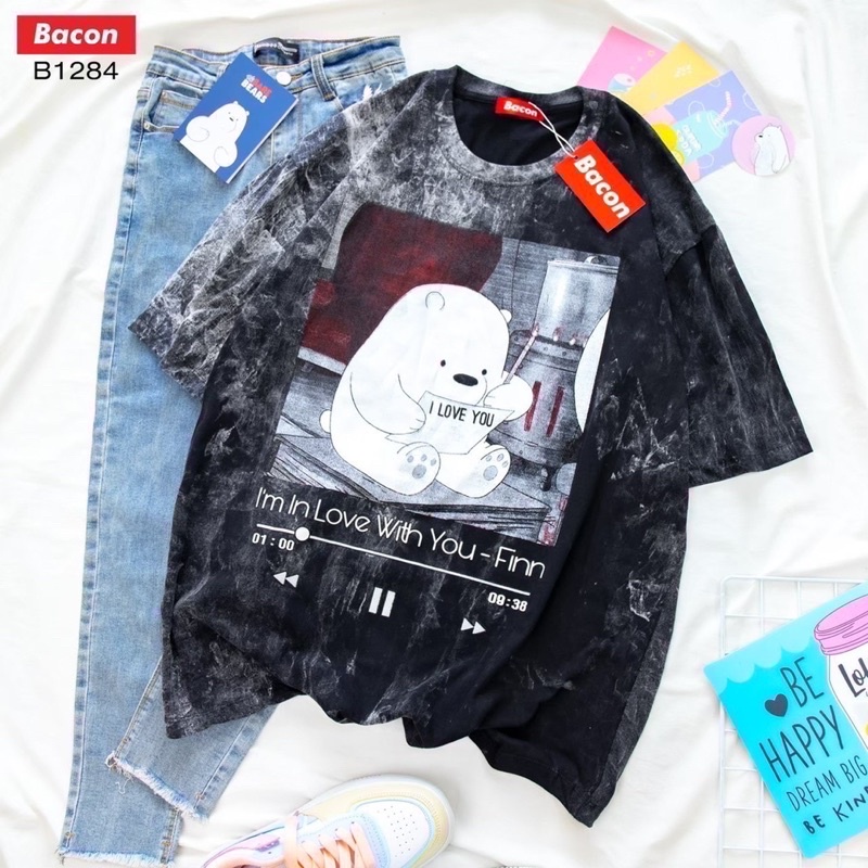 เสื้อโอเวอร์ไซส์-งานฟอก-สกรีนลายน่ารักๆ