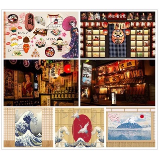 วอลเปเปอร์ไม้ สไตล์ญี่ปุ่น สําหรับตกแต่งร้านอาหาร ร้านซูชิ
