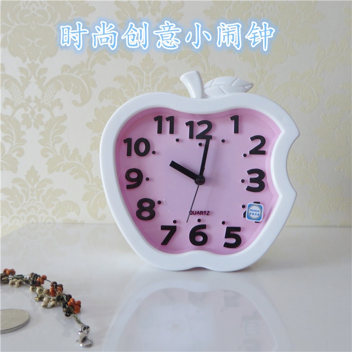 นาฬิกาตั้งโต๊ะนาฬิกาปลุกตั้งโต๊ะ-นาฬิกาปลุก-รูปแอปเปิ้ล-alarm-clock-นาฬิกาปลุกตั้งโต๊ะ-ดีไซน์รูปแอปเปิ้ล-สีสันสดใส-lt-คละส