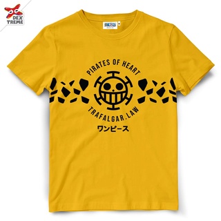 Dextreme เสื้อยืดวันพีซ T-shirt DOP-1245 One Piece ลาย ไอคอน ลอว์ Icon LAW สีเหลือง