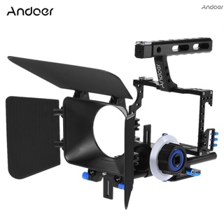 Andoer C500 ชุดกรงกล้องวิดีโออลูมิเนียมอัลลอยด์พร้อมก้าน 15 มม. สําหรับ Panasonic Gh4 สําหรับ Sony A7S/A7/A7R/A7Rii/A7Sii