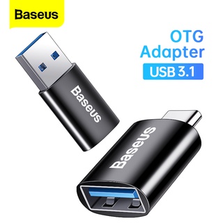 Baseus อะแดปเตอร์แปลง USB 3.1 OTG Type C ตัวผู้ เป็น USB A 10 Gbps ข้อมูล USBC ตัวเมีย สําหรับ Macbook Samsung