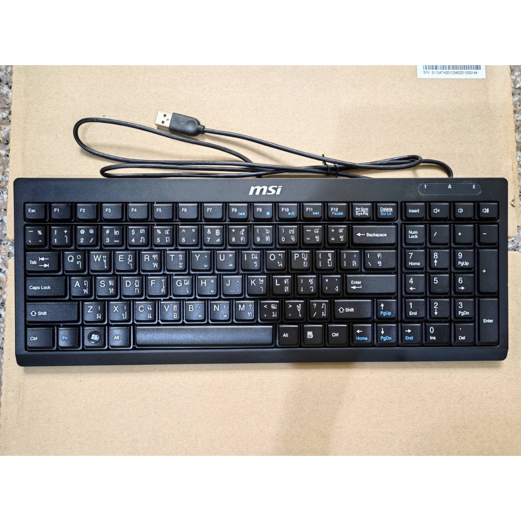 ส่งฟรี**MSI KEYBOARD MODEL KU-1019 USB THAI-ENGLISH BLACK ของใหม่ รับ ...