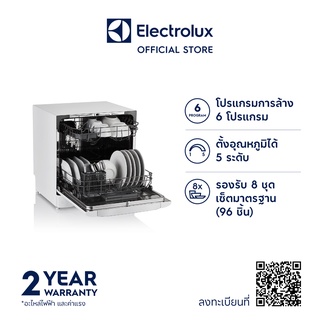 ภาพหน้าปกสินค้าElectrolux ESF6010BW เครื่องล้างจาน ความจุ 8 ชุดมาตรฐาน ที่เกี่ยวข้อง