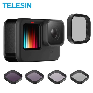 Telesin ND8 ND16 ND32 CPL ชุดฟิลเตอร์เลนส์โพลาไรซ์ กรอบอลูมิเนียมอัลลอยด์ สําหรับ GoPro Hero 9 10 Black Action Camera ND CPL Lens อุปกรณ์เสริม
