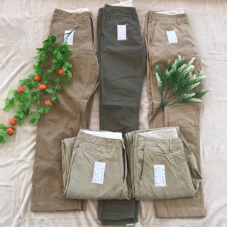 กางเกง uniqlo chino vintage cotton 100 