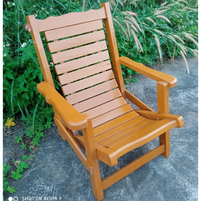 sukthongเเพร่-เก้าอี้พักผ่อนไม้สักทอง-65x100x70-ซม-สีเหลืองทองเข้มเคลือบ-ปรับนอนได้-2-ระดับ